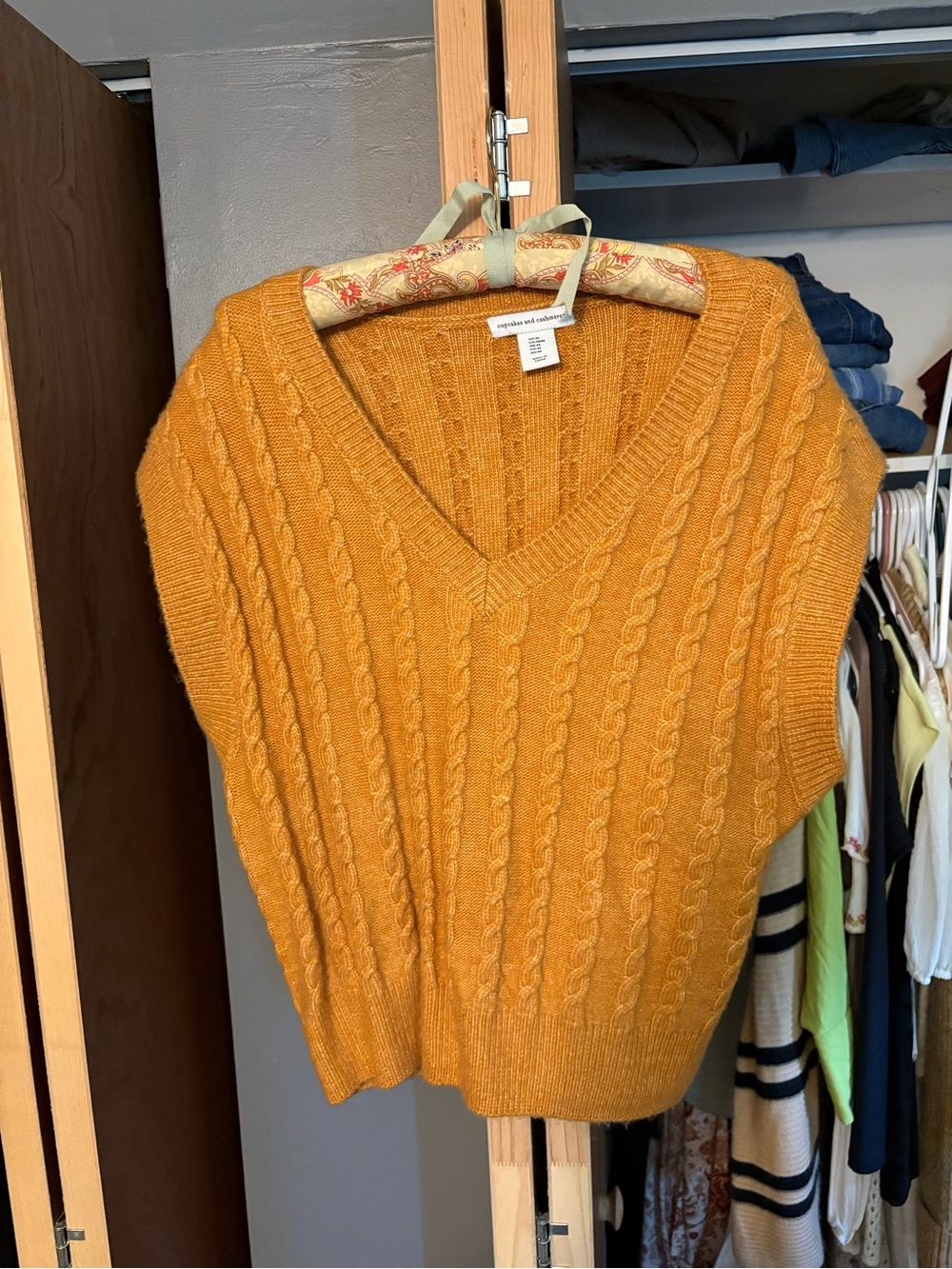 V-Neck Cable Knit Sweater Vest